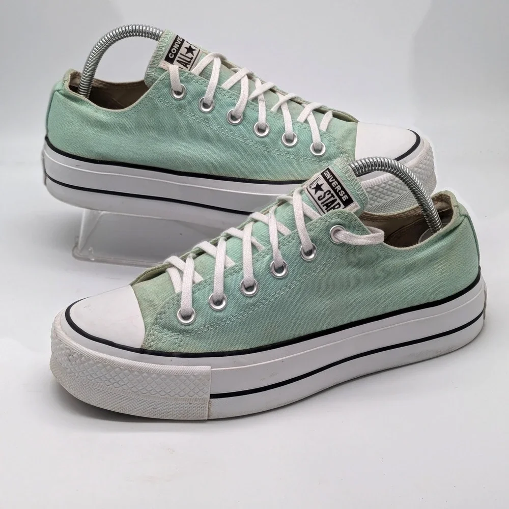 Converse Chuck Taylor All Star Lift Platform Low Top Mint Green Womens 9